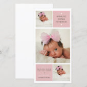 Moderne Trio Foto Baby Meisje Geboorteaankondiging Aankondiging (Voorkant / Achterkant)