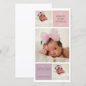 Moderne Trio Foto Baby Meisje Geboorteaankondiging Aankondiging (Voorkant / Achterkant)