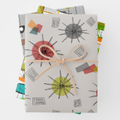 Moderne trio-papierbladen uit de middeleeuwen van inpakpapier vel (In situ)