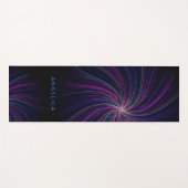 Moderne Trippy Zwarte en Roze Abstracte Koele Donk Yogamat (Voorkant (horizontaal))