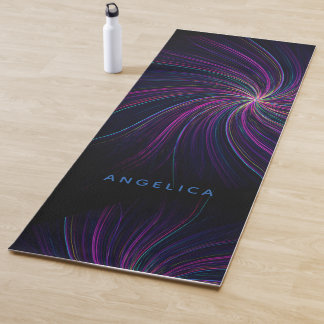 Moderne Trippy Zwarte en Roze Abstracte Koele Donk Yogamat