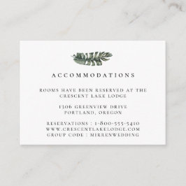 Moderne Tropical Leaf bruiloft accommodaties Informatiekaartje