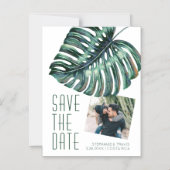 Moderne Tropics Monstera sparen de Datum Magnet Magnetische Uitnodiging (Voorkant)