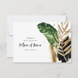 Moderne tropisch abstract geschilderde Edelman RSVP Kaartje