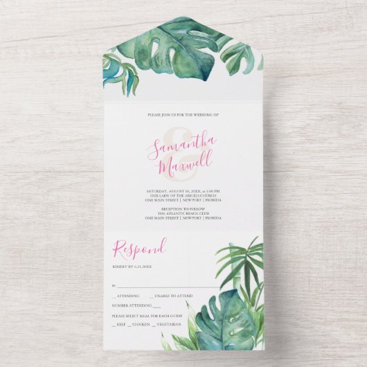 Moderne tropische aardbevingen in één uitnodiging (Binnen)