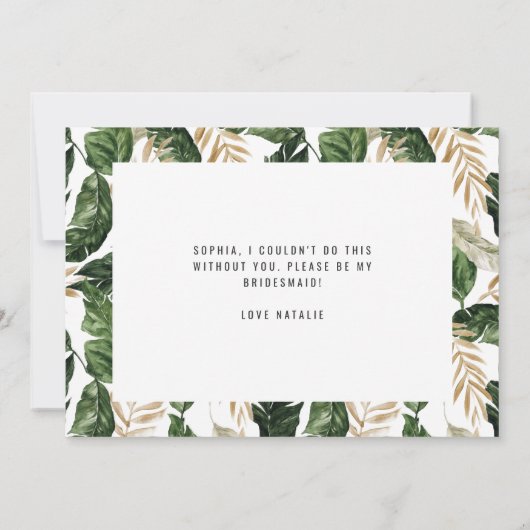 Moderne tropische abstract geschilderde bruidsmeis kaart (Achterkant)