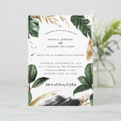 Moderne, tropische abstracte bruiloft (Staand voorkant)