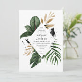 Moderne, tropische abstracte bruiloft (Staand voorkant)