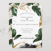 Moderne, tropische abstracte bruiloft (Voorkant / Achterkant)