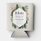 Moderne, tropische abstracte bruiloft blikjeskoeler (Voorkant)