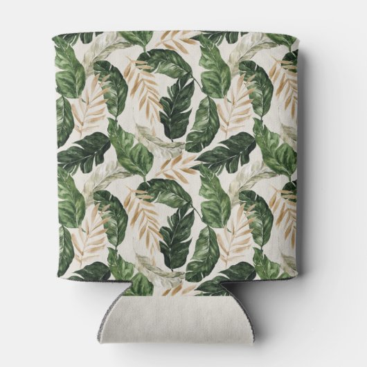 Moderne, tropische abstracte bruiloft blikjeskoeler (Achterkant)