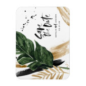 Moderne, tropische abstracte bruiloft magneet (Verticaal)