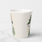 Moderne, tropische abstracte bruiloft papieren bekers (Rechts)