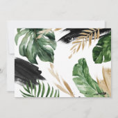 Moderne tropische abstracte geschilderde trouwfoto save the date (Achterkant)