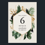 Moderne tropische abstracte huwelijks tafelnummers<br><div class="desc">Moderne tropische gebladerte abstract geschilderde huwelijks tafelnummers. Maakt deel uit van een moderne huwelijkscollectie.</div>