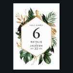 Moderne tropische abstracte huwelijks tafelnummers<br><div class="desc">Moderne tropische gebladerte abstract geschilderde huwelijks tafelnummers. Maakt deel uit van een moderne huwelijkscollectie.</div>