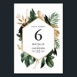 Moderne tropische abstracte huwelijks tafelnummers<br><div class="desc">Moderne tropische gebladerte abstract geschilderde huwelijks tafelnummers. Maakt deel uit van een moderne huwelijkscollectie.</div>