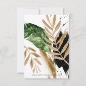 Moderne tropische abstracte trouwdetails RSVP kaartje (Achterkant)