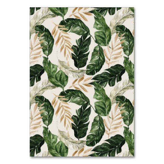 Moderne tropische abstracte trouwtafel nummers kaart (Achterkant)