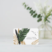 Moderne tropische abstracte waterverf visitekaartje (Staand voorkant)