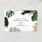 Moderne tropische abstracte waterverf visitekaartje (Achterkant)
