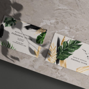 Moderne tropische abstracte waterverf visitekaartje