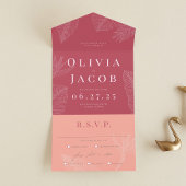 Moderne Tropische Alles-in-één bruiloft uitnodigin All In One Uitnodiging