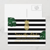 Moderne tropische anananas Hawaiian sparen de datu Aankondigingskaart (Voorkant / Achterkant)