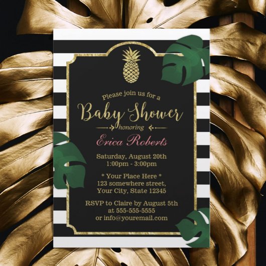 Moderne tropische anananasappel Hawaiian Baby show Kaart