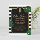 Moderne tropische anananasappel Hawaiian Baby show Kaart (Staand voorkant)