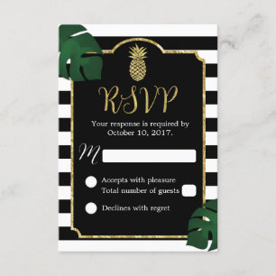 Moderne tropische anananasappel Hawaiian Wedding R RSVP Kaartje