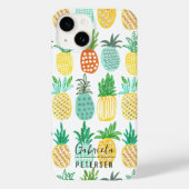 Moderne tropische anananasappelvruchten | geel gro Case-Mate iPhone case (Achterkant)