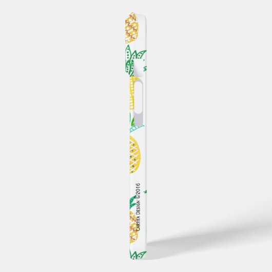 Moderne tropische anananasappelvruchten | geel gro Case-Mate iPhone case (Achterkant / Links)