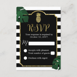 Moderne Tropische Ananas Hawaiiaanse bruiloft RSVP Kaartje