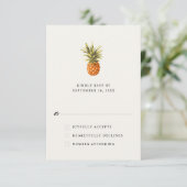 Moderne tropische ananas RSVP kaartje (Staand voorkant)