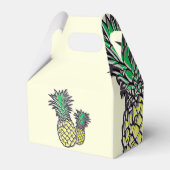 Moderne Tropische Ananas Trouw Favorietendoos Bedankdoosjes (Achterkant)