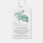 Moderne Tropische Aquarel Groene Welkom Cadeaulabel (Voorkant)