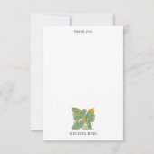 Moderne Tropische Banaan Greenery Custom Name Bedankkaart (Voorkant)