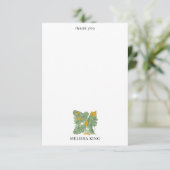 Moderne Tropische Banaan Greenery Custom Name Bedankkaart (Staand voorkant)