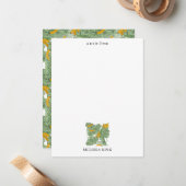 Moderne Tropische Banaan Greenery Custom Name Notitiekaartje (Voorkant / Achterkant in situ)