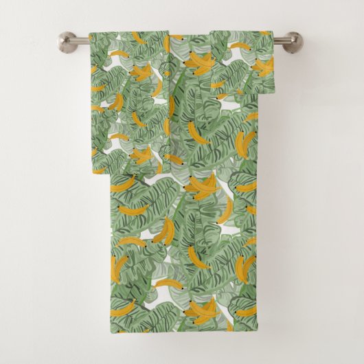 Moderne Tropische Banaan Groen Bad Handdoek (Insitu)