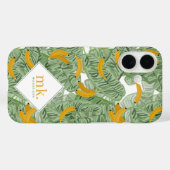 Moderne Tropische Banaan Groen Patroon Monogram Case-Mate iPhone Case (Achterkant (horizontaal))