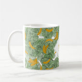Moderne Tropische Banaan Groen Patroon Monogram Koffiemok (Links)