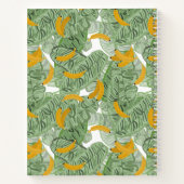 Moderne Tropische Banaan Groen Patroon Monogram Notitieboek (Achterkant)