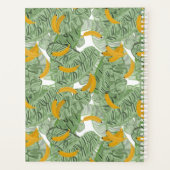Moderne Tropische Banaan Groen Patroon Monogram Planner (Achterkant)