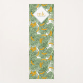 Moderne Tropische Banaan Groen Patroon Monogram Yogamat (Voorkant)
