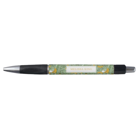 Moderne tropische banaan groen patroon reizen pen (Voorkant)