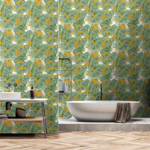 Moderne Tropische Banaan Groene Patroon Behang
