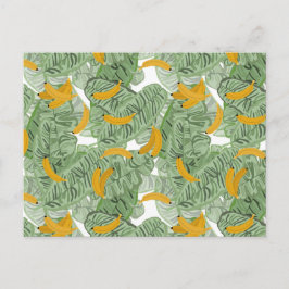 Moderne Tropische Banaan Groene Patroon Feestdagenkaart