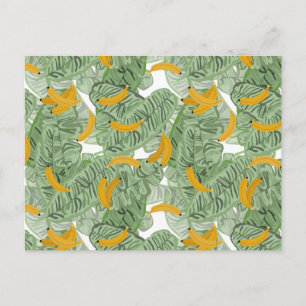 Moderne Tropische Banaan Groene Patroon Feestdagenkaart